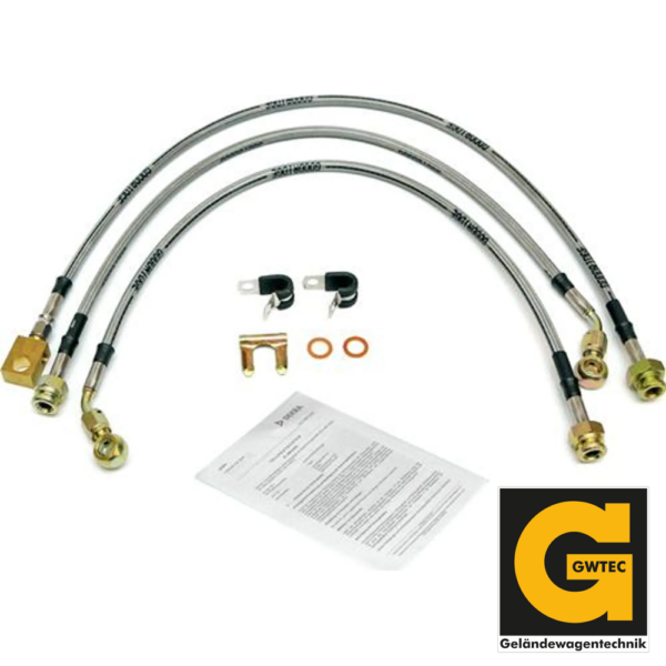 Bremsschlauchset Edelstahl vorne + hinten Jeep Cherokee(84-01)
