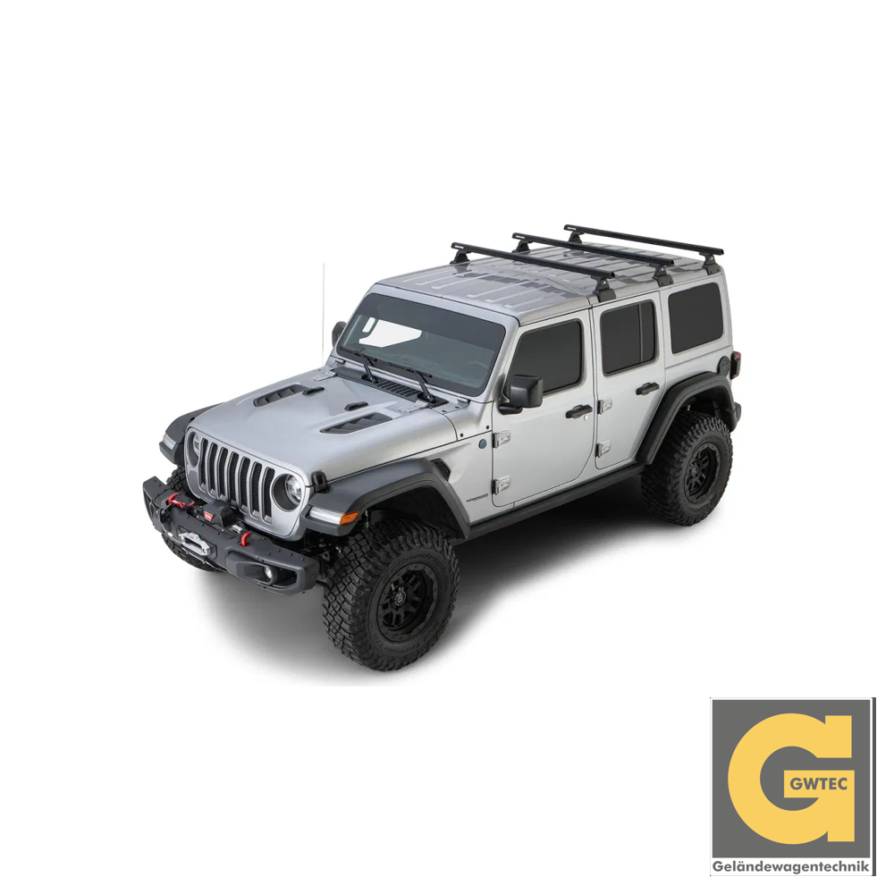 RHINO RACK HEAVY DUTY (3) 1500MM,SCHWARZ BACKBONE+RLT600, WRANGLER JL, 4-TRG.