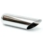 Auspuffblende Chrom, Länge 30 cm Ø Eing. 2,25" = 57 mm, ø Ausg.