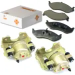 Bremssattel + Bremsklötze vorne rechts+links