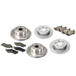 Bremsscheiben + Beläge vorne / hinten von Crown Automotive passend für Jeep Wrangler TJ (03-05)