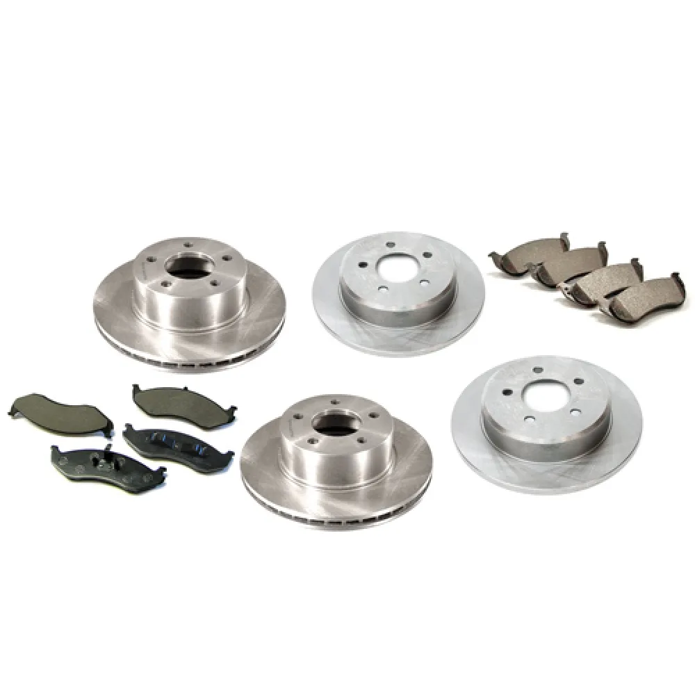Bremsscheiben + Beläge vorne / hinten von Crown Automotive passend für Jeep Wrangler TJ (03-05)