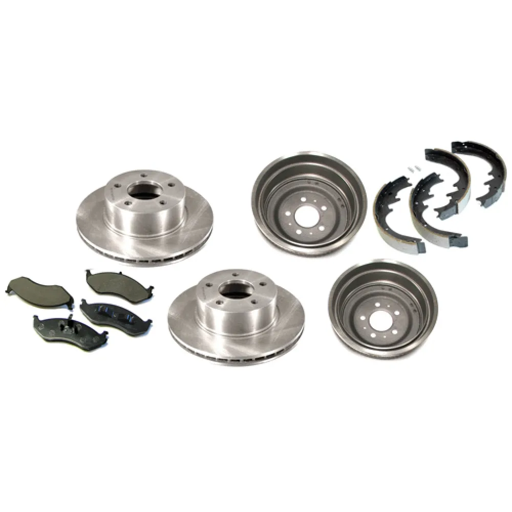 Bremsscheiben + Beläge vorne / Bremstrommeln + Backen hinten passend für Jeep Grand Cherokee ZJ / ZG 92 - 94