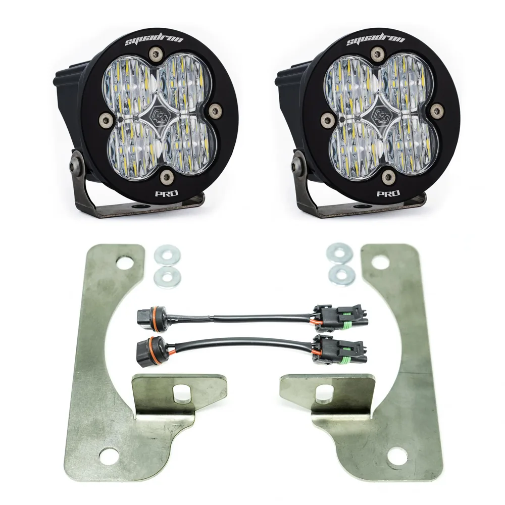 Baja Designs Jeep JL Rubicon Stoßstange Umrüstkit LED Nebelscheinwerfer auf Squadron-R Pro
