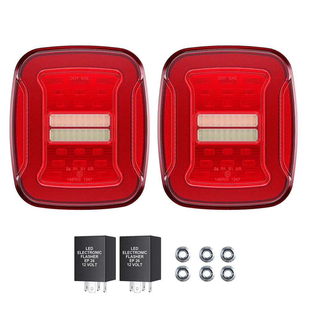 LED Rückleuchten Set mit E-Prüfzeichen Rot passend für Jeep CJ 76-86