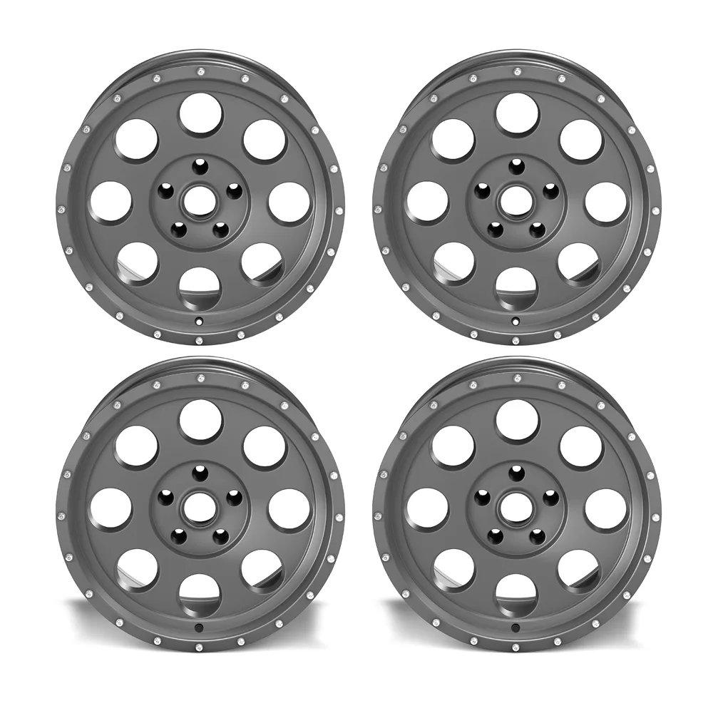 4x Atlanta Alloys Alufelge 1426 Gunmetal Grau 8,5x18 ET +32 Jeep Wrangler JL / JLU
