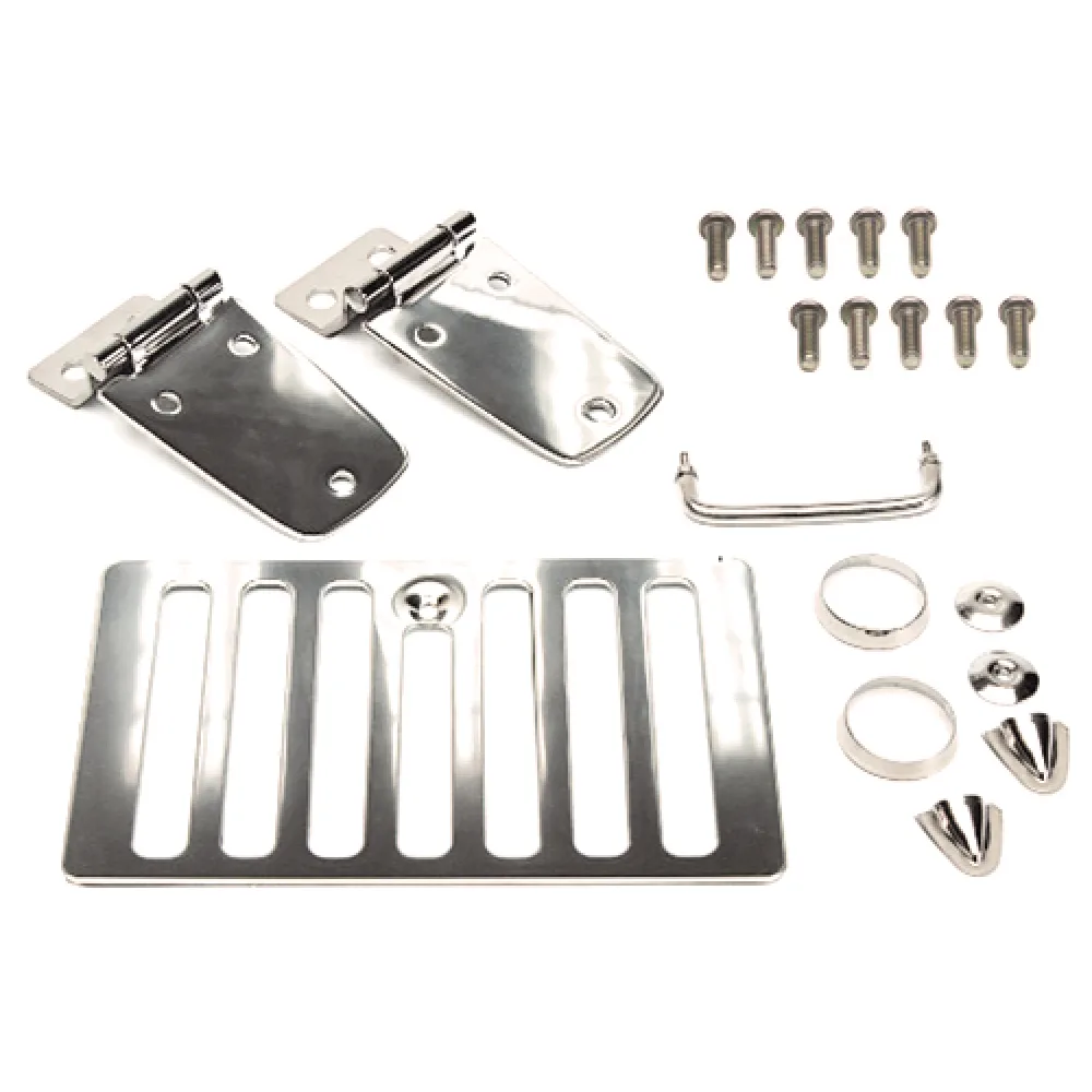 Haubenset Edelstahl aus eigenem Programm passend für Jeep Wrangler TJ (98-06)