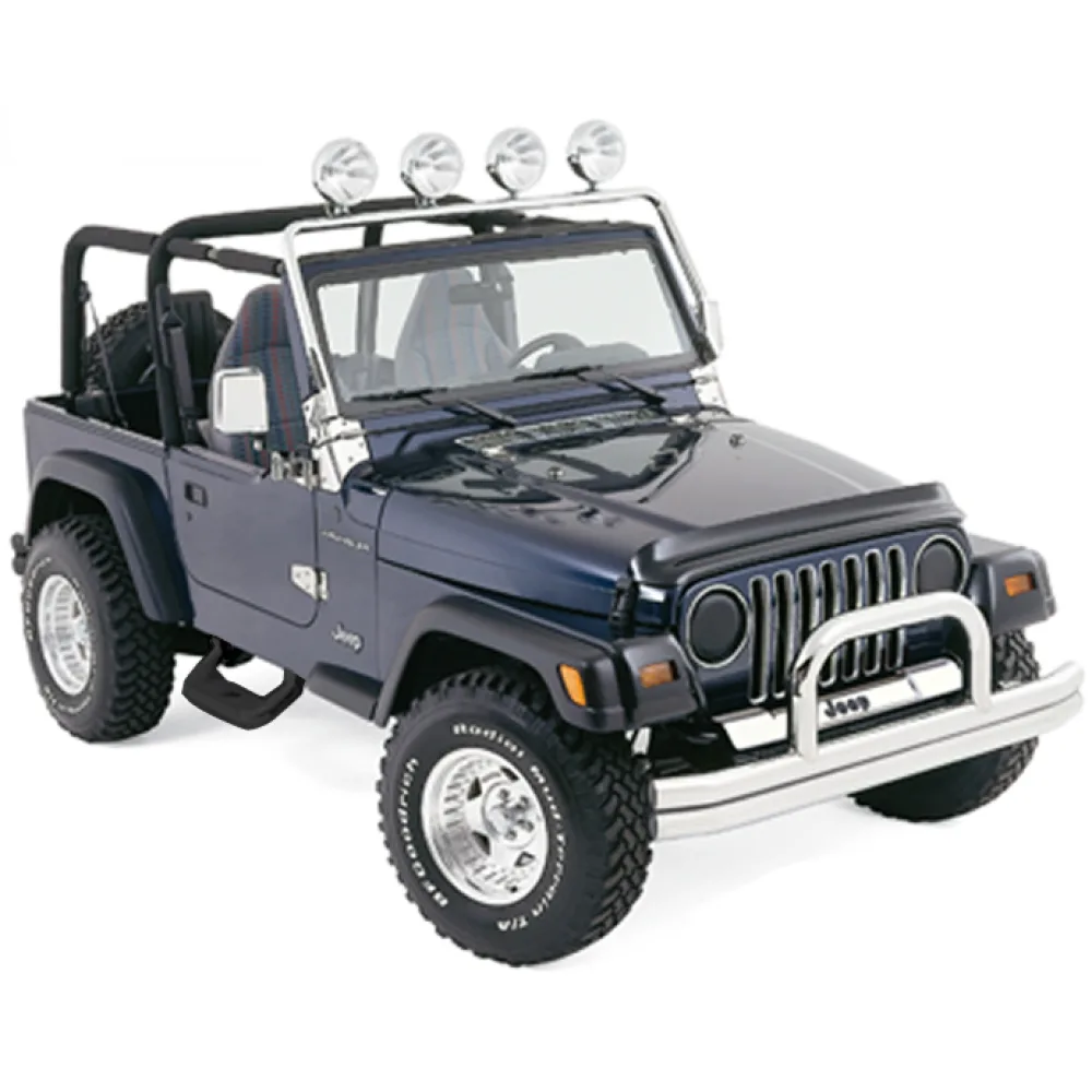 Einstiegstritt Alu schwarz passend für Jeep Wrangler YJ (87-95) mit TÜV