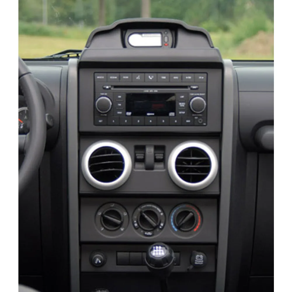 Chromringe Armaturenbrett 4-teilig Silber matt passend für Jeep Wrangler JK 07-10
