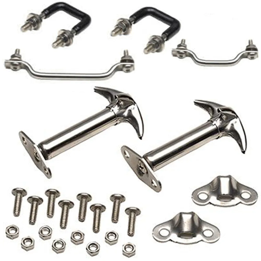 Motorhaubenhalter + Auflagebügelset Edelstahl