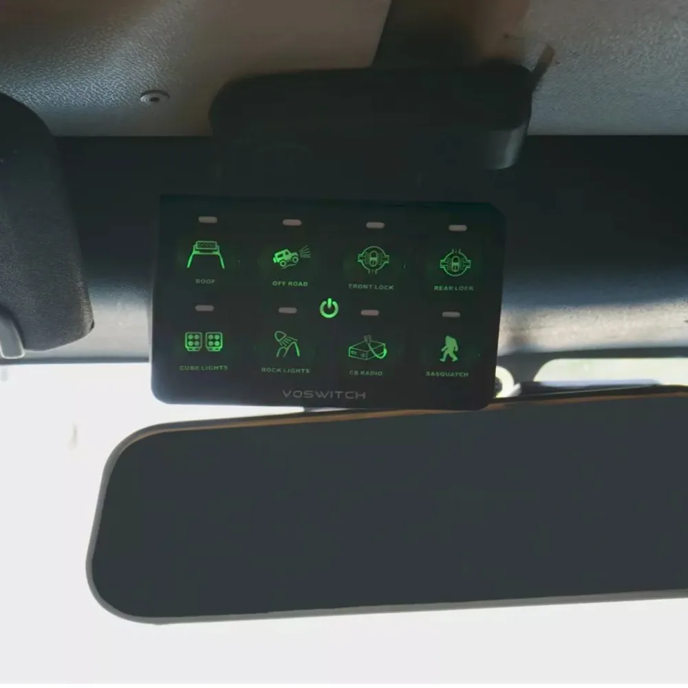Schalterpanel Komplettset vierfarbige Hintergrundbeleuchtung Voswitch passend für Jeep Wrangler JK 07-18