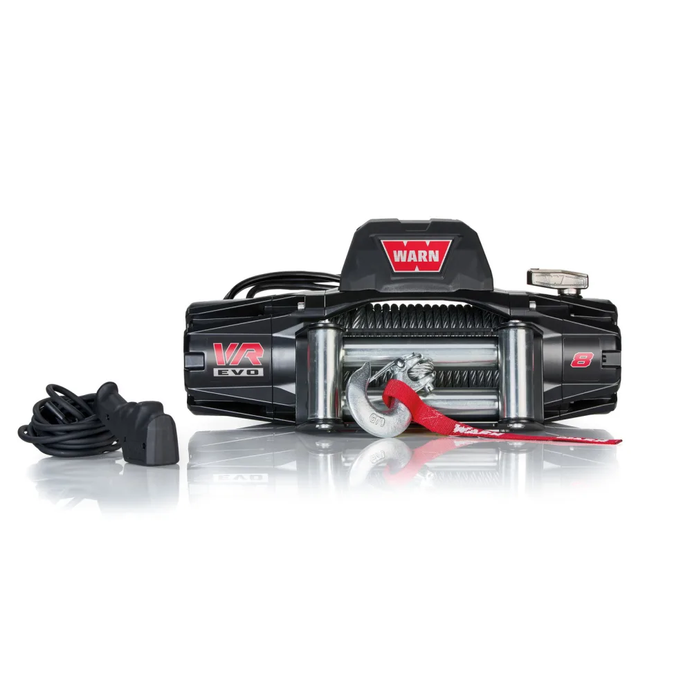 WARN Seilwinde VR EVO 8 12V mit Stahlseil, 3.630 kg Zugkraft