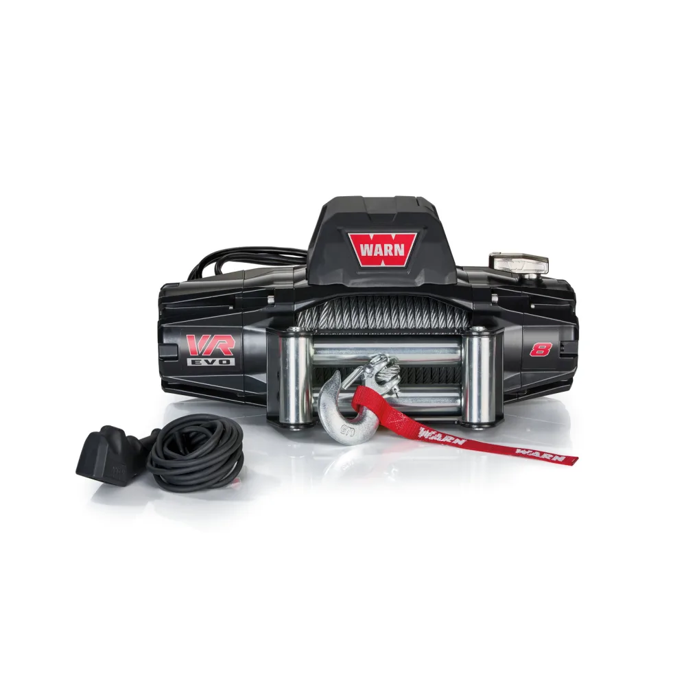 WARN Seilwinde VR EVO 8 12V mit Stahlseil, 3.630 kg Zugkraft