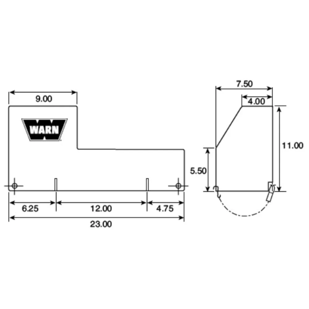 WARN Abdeckhaube für M6000 - XD9000 mit seitlichem Relaiskasten