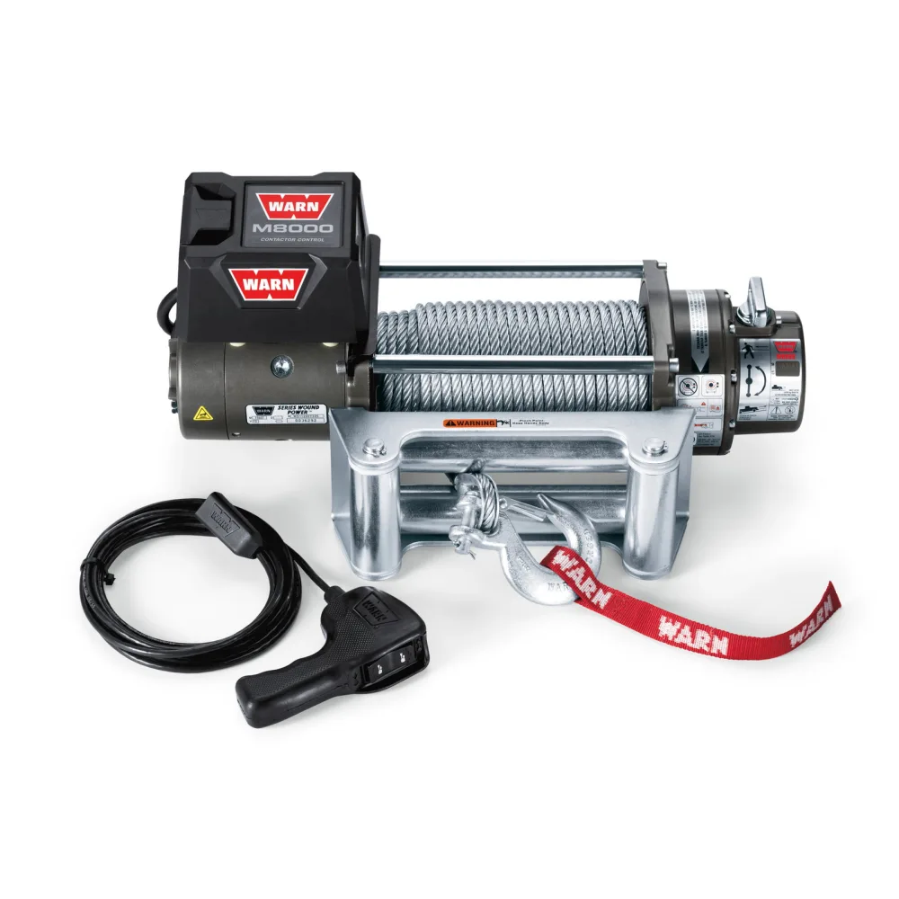 WARN Seilwinde M8000 12V mit Stahlseil - 3.630 kg Zugkraft