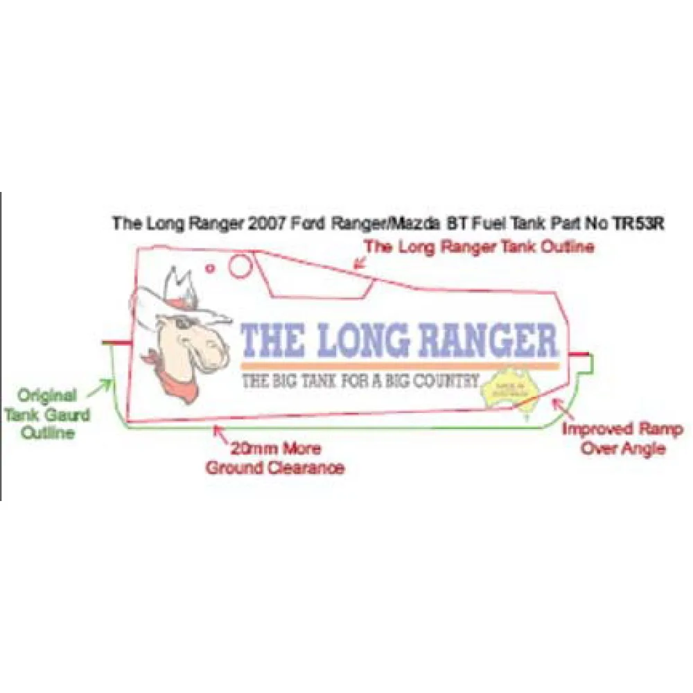 The Long Ranger Ersatztank TR53R 126 l für Ranger, B2500 und BT50 (`99–`11)