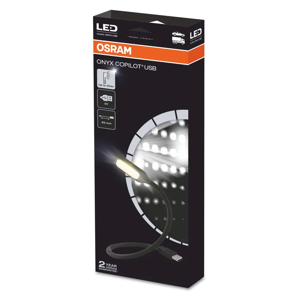 OSRAM ONYX Copilot LED-Leseleuchte mit USB-Anschluss, biegsam, warmweiß
