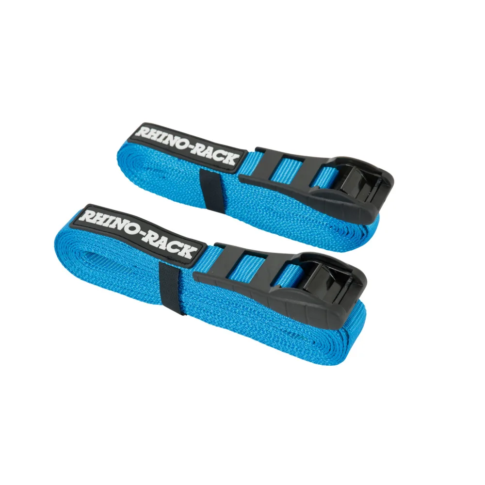 Rhino-Rack Zurrgurte 2er-Set mit Klemmschloss und Gummischutz 3,5 m Blau