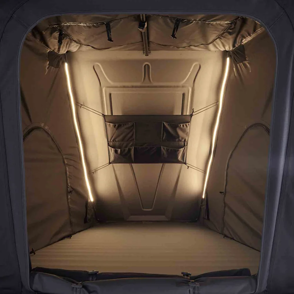 Alu Hartschalen Dachzelt CUMARU XP 135 All Black - Komfort-Hybridmatratze