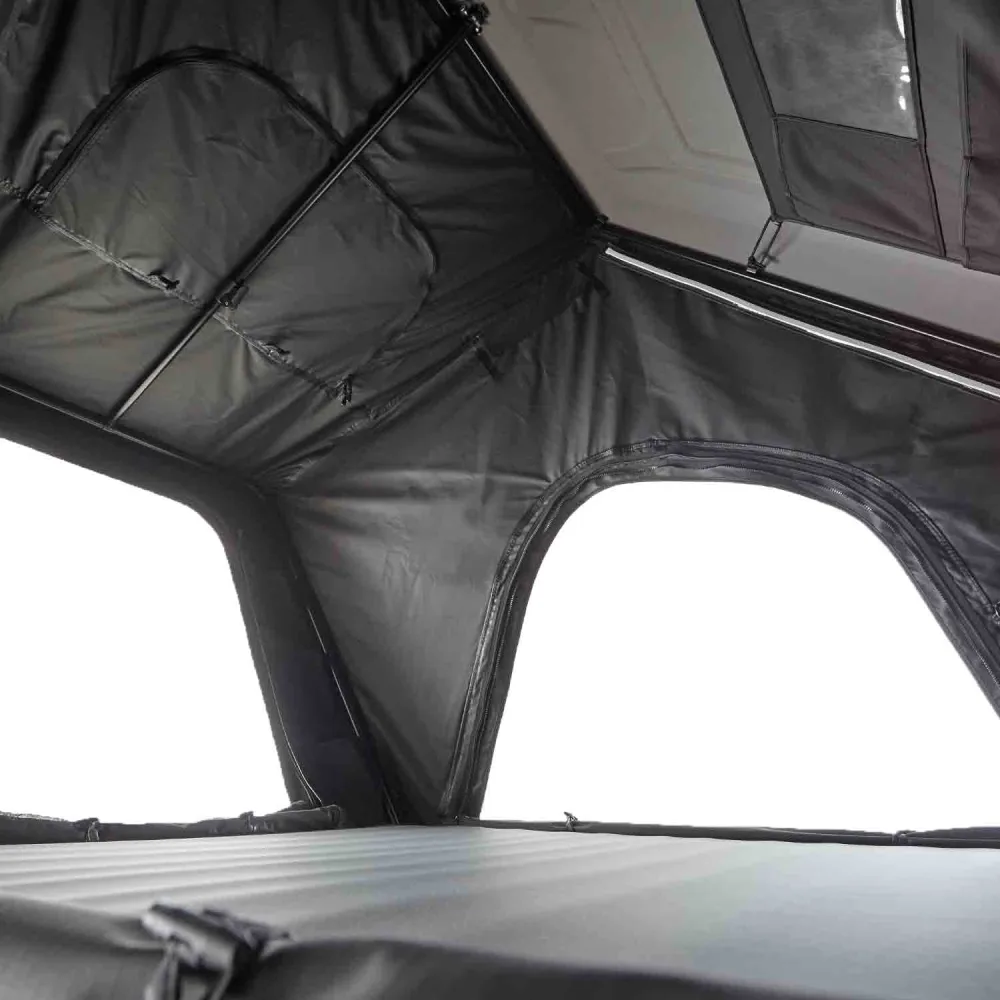 Alu Hartschalen Dachzelt CUMARU XP 135 All Black - Komfort-Hybridmatratze