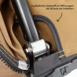 Dachzelt WILLOW PRO 1 ECO 160 - goldbraun / Standard Leiter 230 cm / Komfort-Hybridmatratze