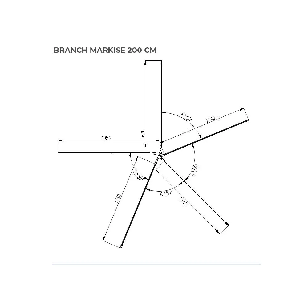 270° Hardcover Seitenmarkise BRANCH CLEAN - links (Fahrer)