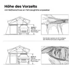 Vorzelt zu Dachzelt BIG WILLOW - goldbraun / 160 / niedrig (165/175 cm)