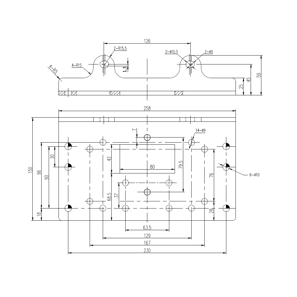Universal Montageplatte für Seilwinden bis 6000LB