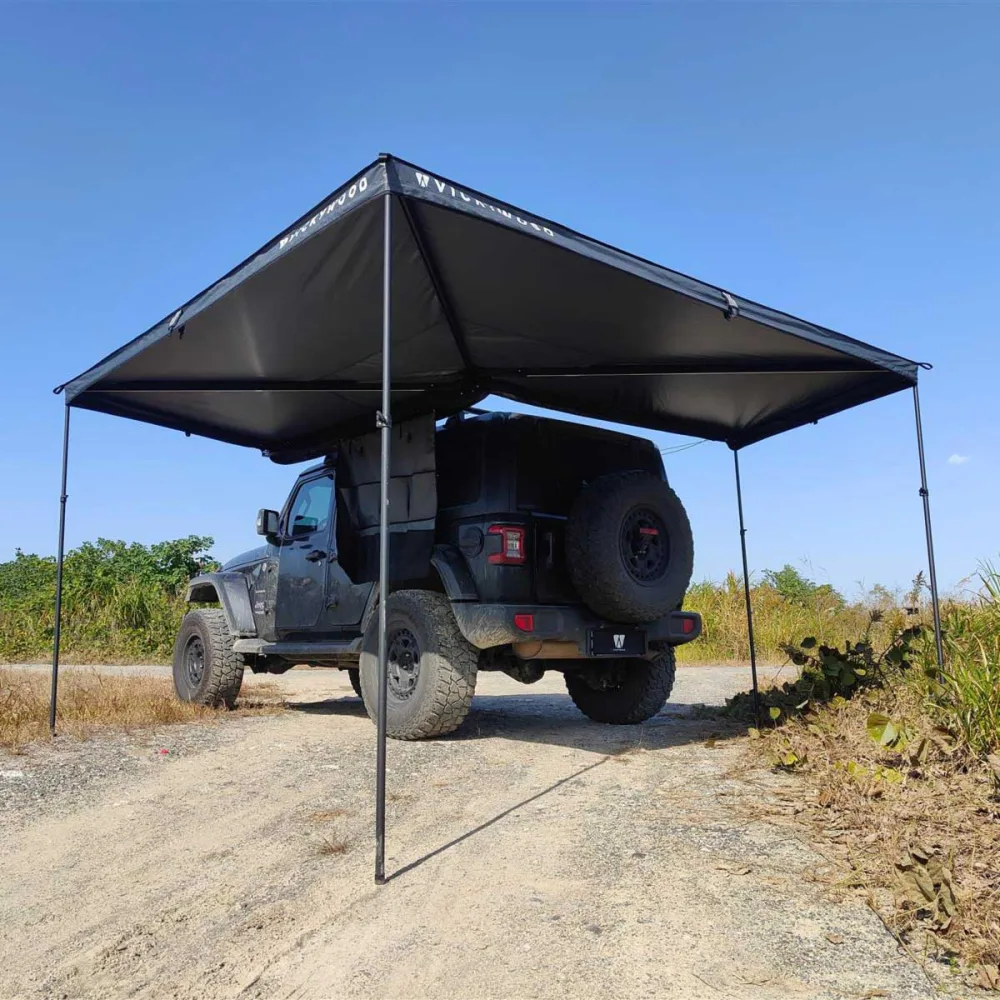 270° Markise LEAF freitragend grau - 250 cm / normal / links (Fahrer)