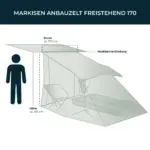 Freistehender Zeltraum zu Seitenmarkise VICKYWOOD 170 cm grau