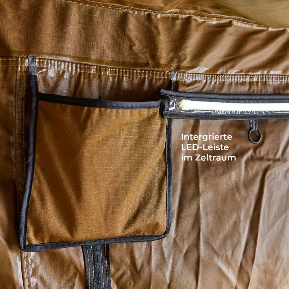 Zeltraum zu Seitenmarkise VICKYWOOD - 200 cm / goldbraun