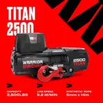 Elektrische Seilwinde Titan 2500lb 1,1t 12V Kunststoffseil