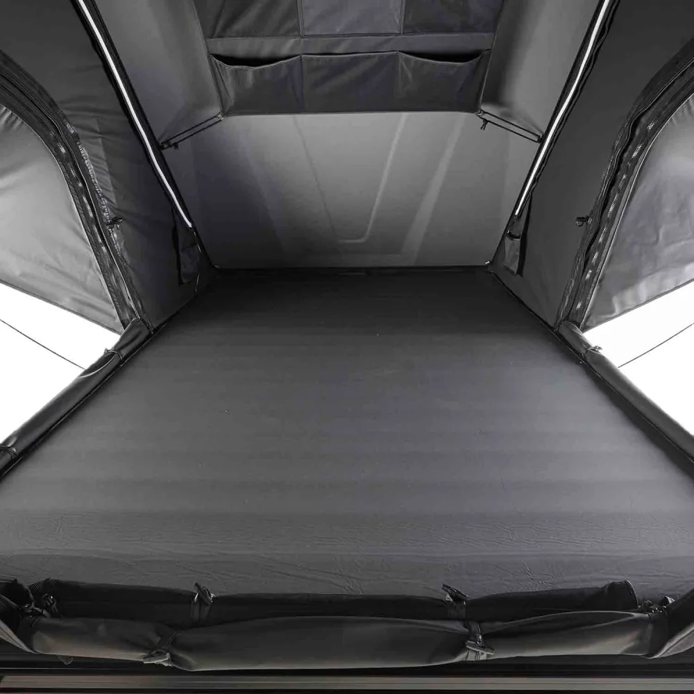 Alu Hartschalen Dachzelt CUMARU XP 135 All Black - Komfort-Hybridmatratze