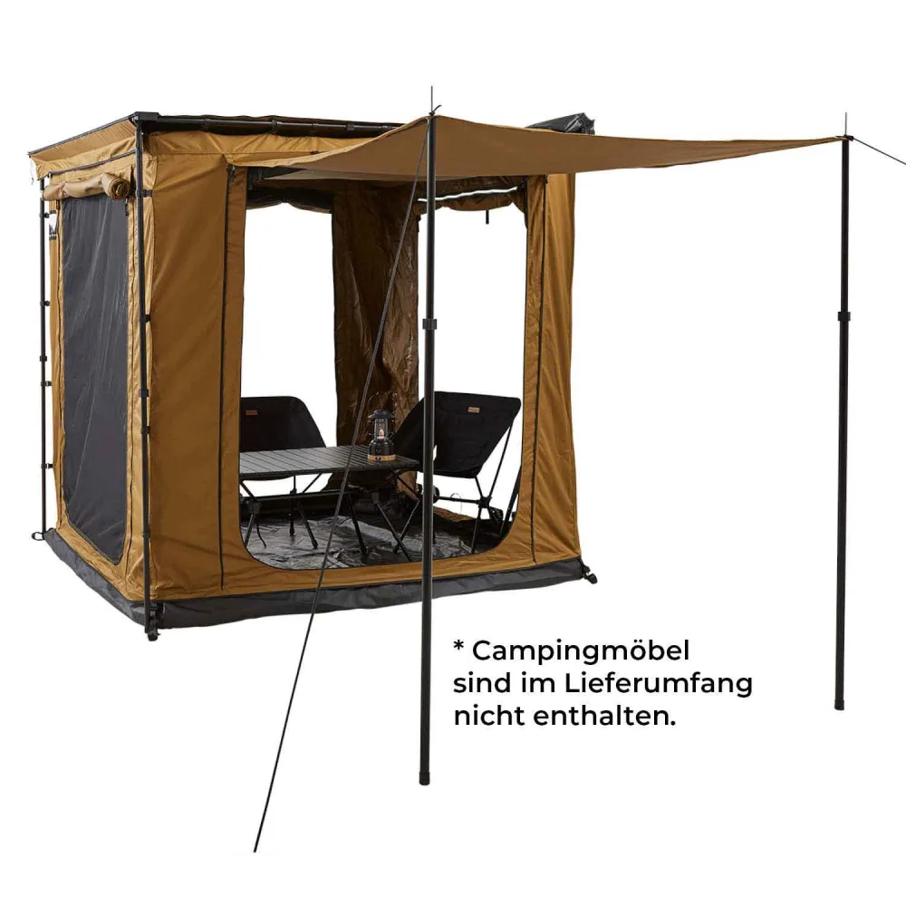 Zeltraum zu Seitenmarkise VICKYWOOD - 200 cm / goldbraun