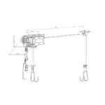 Elektrischer Deckenlift Fahrradlift mit Motor Gurt 230V 100kg 3m Hubhöhe