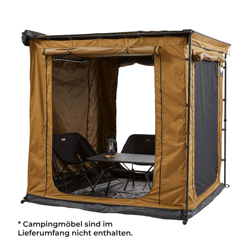 Zeltraum zu Seitenmarkise VICKYWOOD - 200 cm / goldbraun
