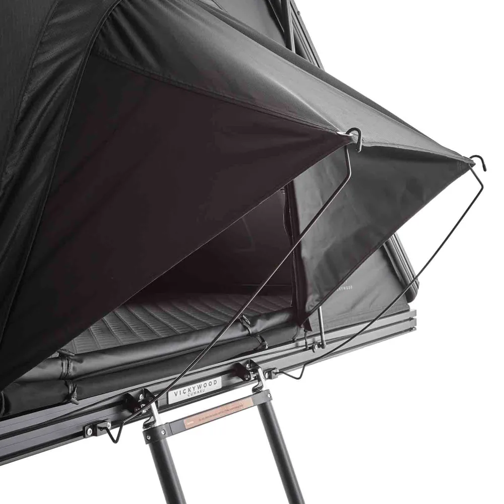 Alu Hartschalen Dachzelt CUMARU XP 135 All Black - Komfort-Hybridmatratze