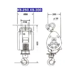 KIOWINCH KS-250 Bauseilzug mit Funkfernbedienung 250kg 23m/min 230V