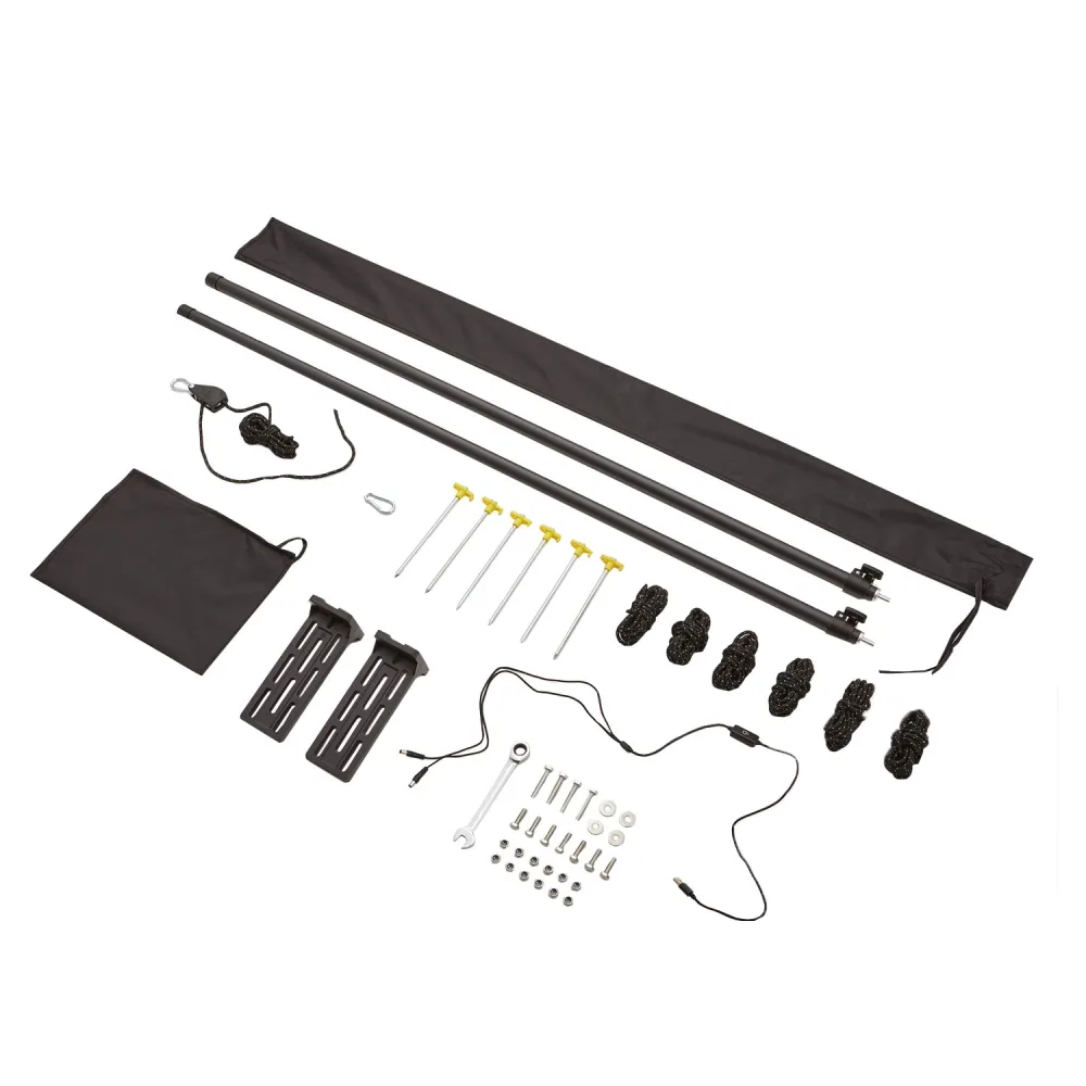 270° Markise LEAF freitragend grau - 250 cm / normal / links (Fahrer)