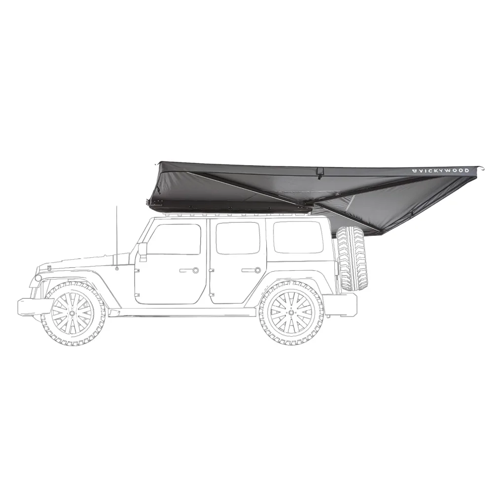270° Markise LEAF freitragend grau - 250 cm / normal / links (Fahrer)