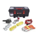 TROJAN tragbare elektrische Seilwinde 4000LB Synthetikseil 12V