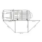 180° Markise LEAF freitragend grau - 200 cm