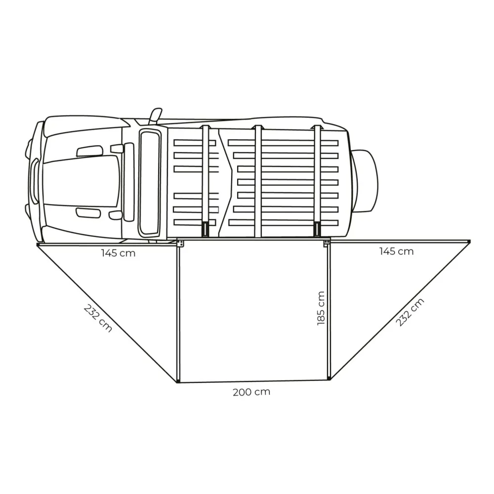 180° Markise LEAF freitragend grau - 200 cm