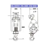 KIOWINCH KS-300HS Bauseilzug mit Funkfernbedienung Highspeed 300kg 30m/min 40m 230V