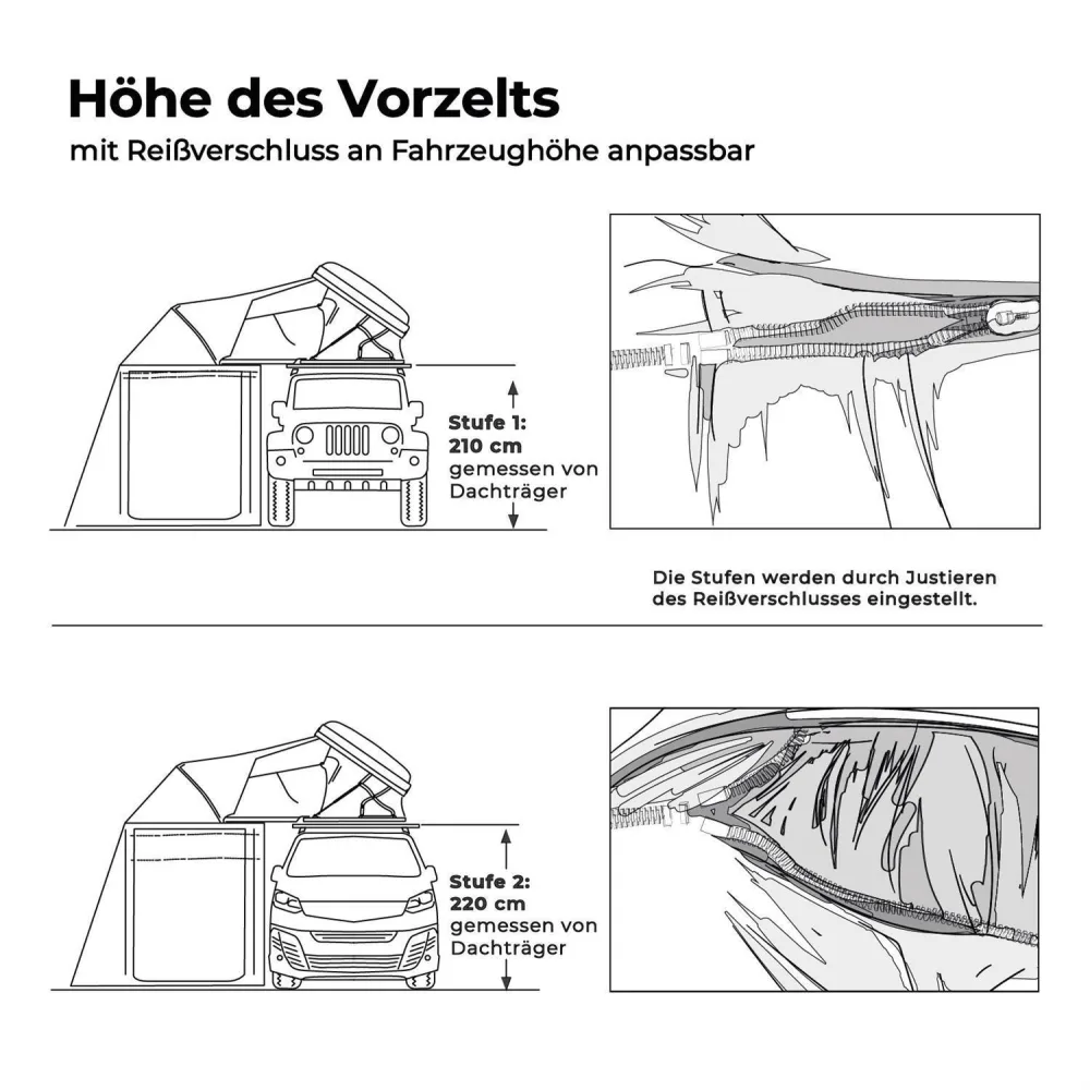 Vorzelt zu MIGHTY OAK 160/190 - 160 / goldbraun