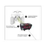 TROJAN tragbare elektrische Seilwinde 4000LB Synthetikseil 12V