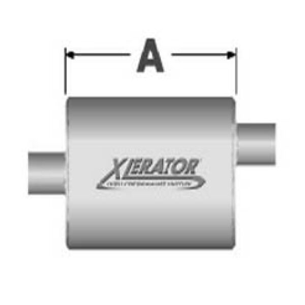 Xlerator Auspufftopf, Länge A 35 cm, Rohr 2" Ø = 50 mm