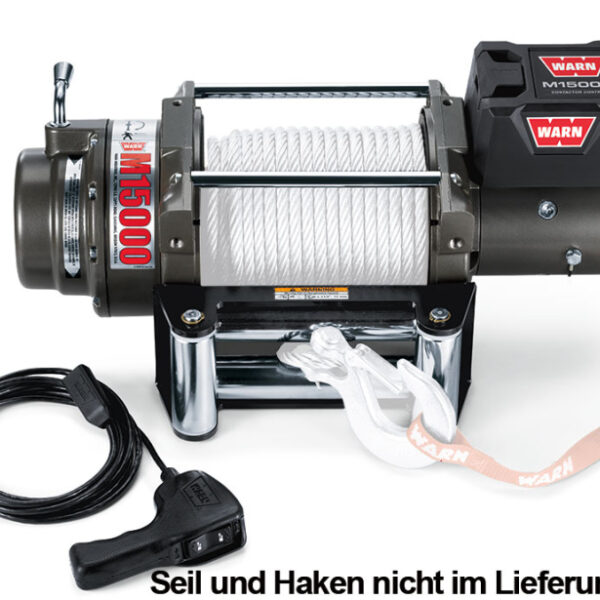WARN -M 15000 CE, 24-Volt 6.800 kg Zugkraft, ohne Stahlseil,