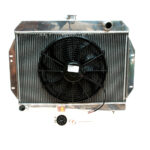 Kühler Aluminium mit E-Lüfter, Thermoschalter 4.2-L. + V8 Jeep CJ: 76 - 86