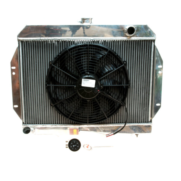 Kühler Aluminium  mit E-Lüfter, Thermoschalter  4.2-L. + V8 Jeep CJ: 76 - 86